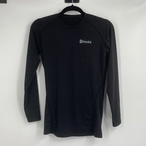 Tesla Black Long Sleeve Compression Base Layer Shirt
